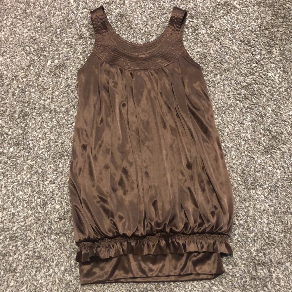 Esley Brown Silky Y2K Sleeveless Mini Dress